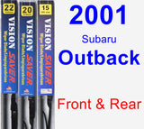 Front & Rear Wiper Blade Pack for 2001 Subaru Outback - Vision Saver