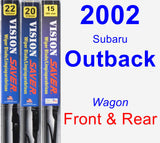 Front & Rear Wiper Blade Pack for 2002 Subaru Outback - Vision Saver