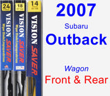 Front & Rear Wiper Blade Pack for 2007 Subaru Outback - Vision Saver