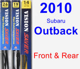 Front & Rear Wiper Blade Pack for 2010 Subaru Outback - Vision Saver