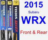 Front & Rear Wiper Blade Pack for 2015 Subaru WRX - Vision Saver