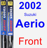 Front Wiper Blade Pack for 2002 Suzuki Aerio - Vision Saver