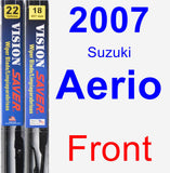 Front Wiper Blade Pack for 2007 Suzuki Aerio - Vision Saver