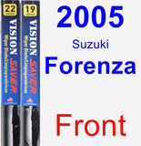 Front Wiper Blade Pack for 2005 Suzuki Forenza - Vision Saver