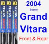 Front & Rear Wiper Blade Pack for 2004 Suzuki Grand Vitara - Vision Saver