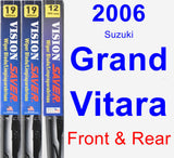 Front & Rear Wiper Blade Pack for 2006 Suzuki Grand Vitara - Vision Saver