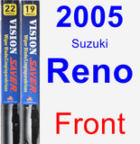 Front Wiper Blade Pack for 2005 Suzuki Reno - Vision Saver