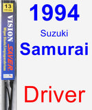 Driver Wiper Blade for 1994 Suzuki Samurai - Vision Saver