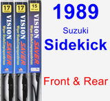 Front & Rear Wiper Blade Pack for 1989 Suzuki Sidekick - Vision Saver