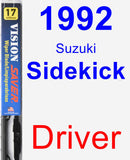 Driver Wiper Blade for 1992 Suzuki Sidekick - Vision Saver