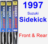 Front & Rear Wiper Blade Pack for 1997 Suzuki Sidekick - Vision Saver