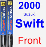 Front Wiper Blade Pack for 2000 Suzuki Swift - Vision Saver