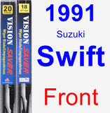 Front Wiper Blade Pack for 1991 Suzuki Swift - Vision Saver