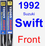 Front Wiper Blade Pack for 1992 Suzuki Swift - Vision Saver