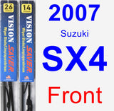 Front Wiper Blade Pack for 2007 Suzuki SX4 - Vision Saver