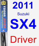 Driver Wiper Blade for 2011 Suzuki SX4 - Vision Saver