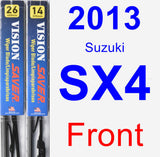 Front Wiper Blade Pack for 2013 Suzuki SX4 - Vision Saver