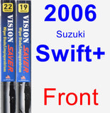 Front Wiper Blade Pack for 2006 Suzuki Swift+ - Vision Saver