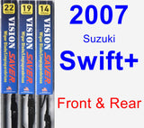 Front & Rear Wiper Blade Pack for 2007 Suzuki Swift+ - Vision Saver