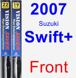 Front Wiper Blade Pack for 2007 Suzuki Swift+ - Vision Saver