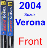 Front Wiper Blade Pack for 2004 Suzuki Verona - Vision Saver