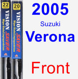 Front Wiper Blade Pack for 2005 Suzuki Verona - Vision Saver