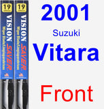 Front Wiper Blade Pack for 2001 Suzuki Vitara - Vision Saver