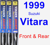 Front & Rear Wiper Blade Pack for 1999 Suzuki Vitara - Vision Saver