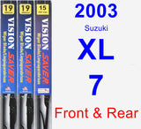 Front & Rear Wiper Blade Pack for 2003 Suzuki XL-7 - Vision Saver