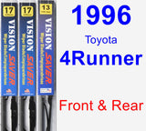 Front & Rear Wiper Blade Pack for 1996 Toyota 4Runner - Vision Saver
