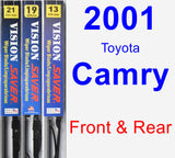 Front & Rear Wiper Blade Pack for 2001 Toyota Camry - Vision Saver