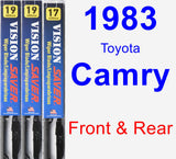 Front & Rear Wiper Blade Pack for 1983 Toyota Camry - Vision Saver