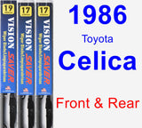 Front & Rear Wiper Blade Pack for 1986 Toyota Celica - Vision Saver