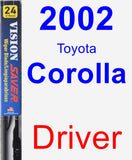 Driver Wiper Blade for 2002 Toyota Corolla - Vision Saver