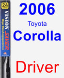 Driver Wiper Blade for 2006 Toyota Corolla - Vision Saver