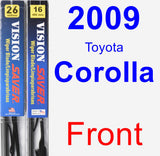 Front Wiper Blade Pack for 2009 Toyota Corolla - Vision Saver