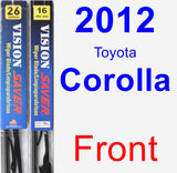 Front Wiper Blade Pack for 2012 Toyota Corolla - Vision Saver