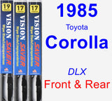 Front & Rear Wiper Blade Pack for 1985 Toyota Corolla - Vision Saver