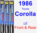 Front & Rear Wiper Blade Pack for 1986 Toyota Corolla - Vision Saver