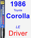 Driver Wiper Blade for 1986 Toyota Corolla - Vision Saver