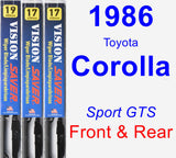 Front & Rear Wiper Blade Pack for 1986 Toyota Corolla - Vision Saver