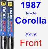 Front Wiper Blade Pack for 1987 Toyota Corolla - Vision Saver