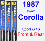 Front & Rear Wiper Blade Pack for 1987 Toyota Corolla - Vision Saver