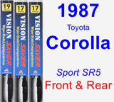 Front & Rear Wiper Blade Pack for 1987 Toyota Corolla - Vision Saver