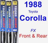 Front & Rear Wiper Blade Pack for 1988 Toyota Corolla - Vision Saver