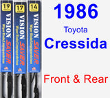 Front & Rear Wiper Blade Pack for 1986 Toyota Cressida - Vision Saver