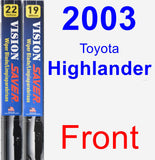 Front Wiper Blade Pack for 2003 Toyota Highlander - Vision Saver