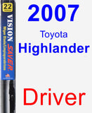 Driver Wiper Blade for 2007 Toyota Highlander - Vision Saver