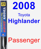 Passenger Wiper Blade for 2008 Toyota Highlander - Vision Saver