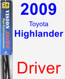 Driver Wiper Blade for 2009 Toyota Highlander - Vision Saver